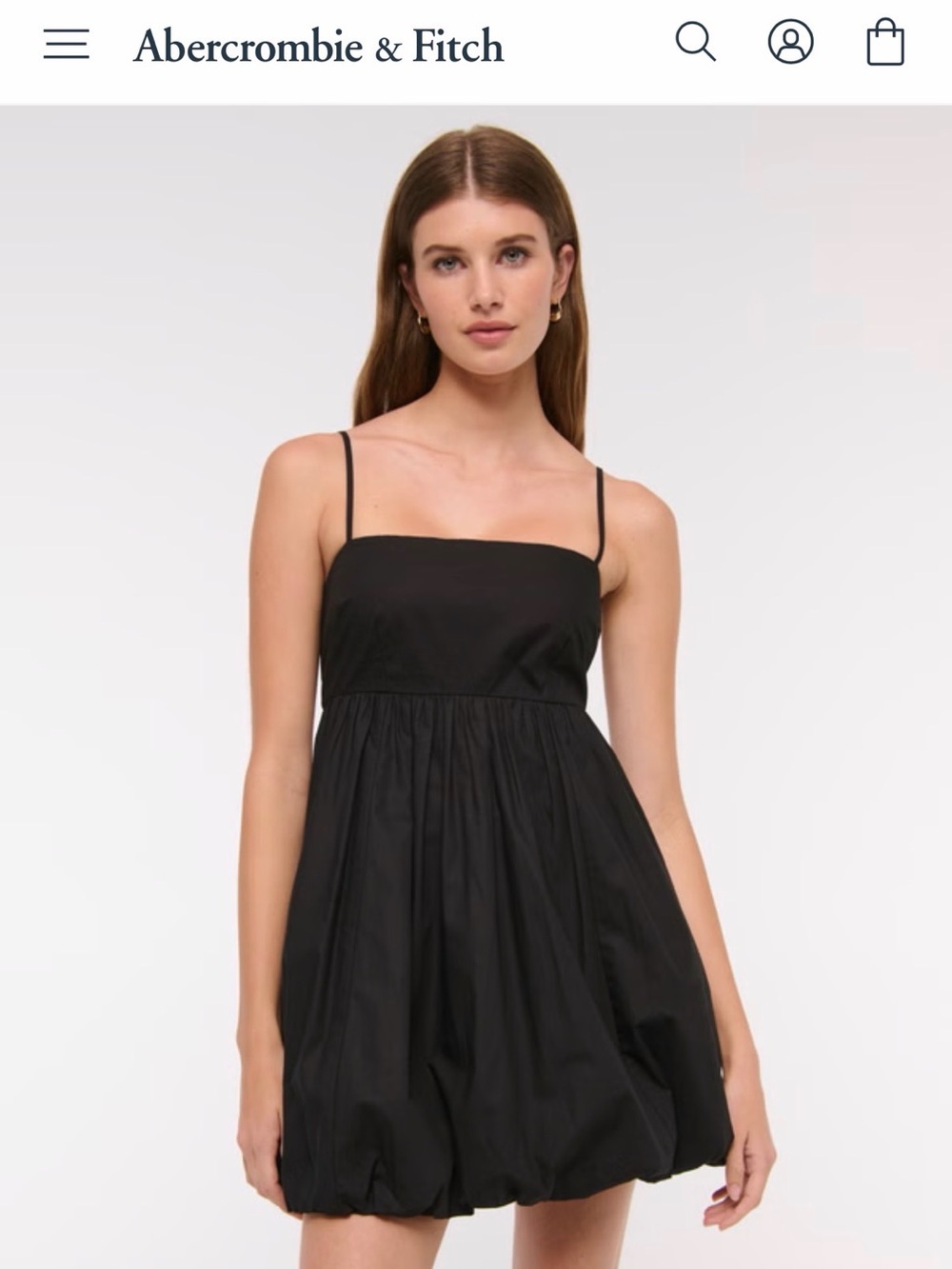 Abercrombie & Fitch Black Spaghetti-Strap Bubble Mini Dress